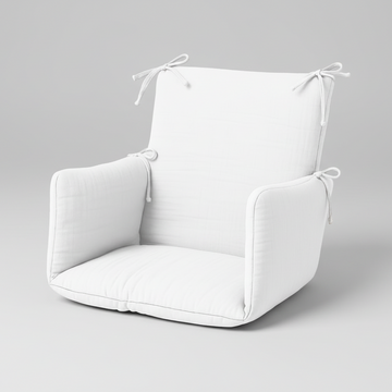 Cushion High Chair in Organic Cotton - White