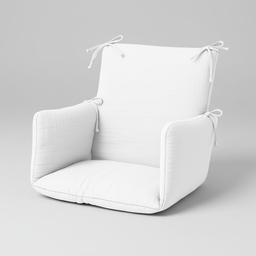 Cushion High Chair in Organic Cotton - White