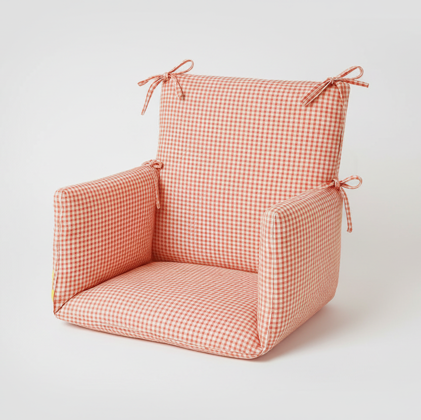 Cushion High Chair in Organic Cotton - Vichy
