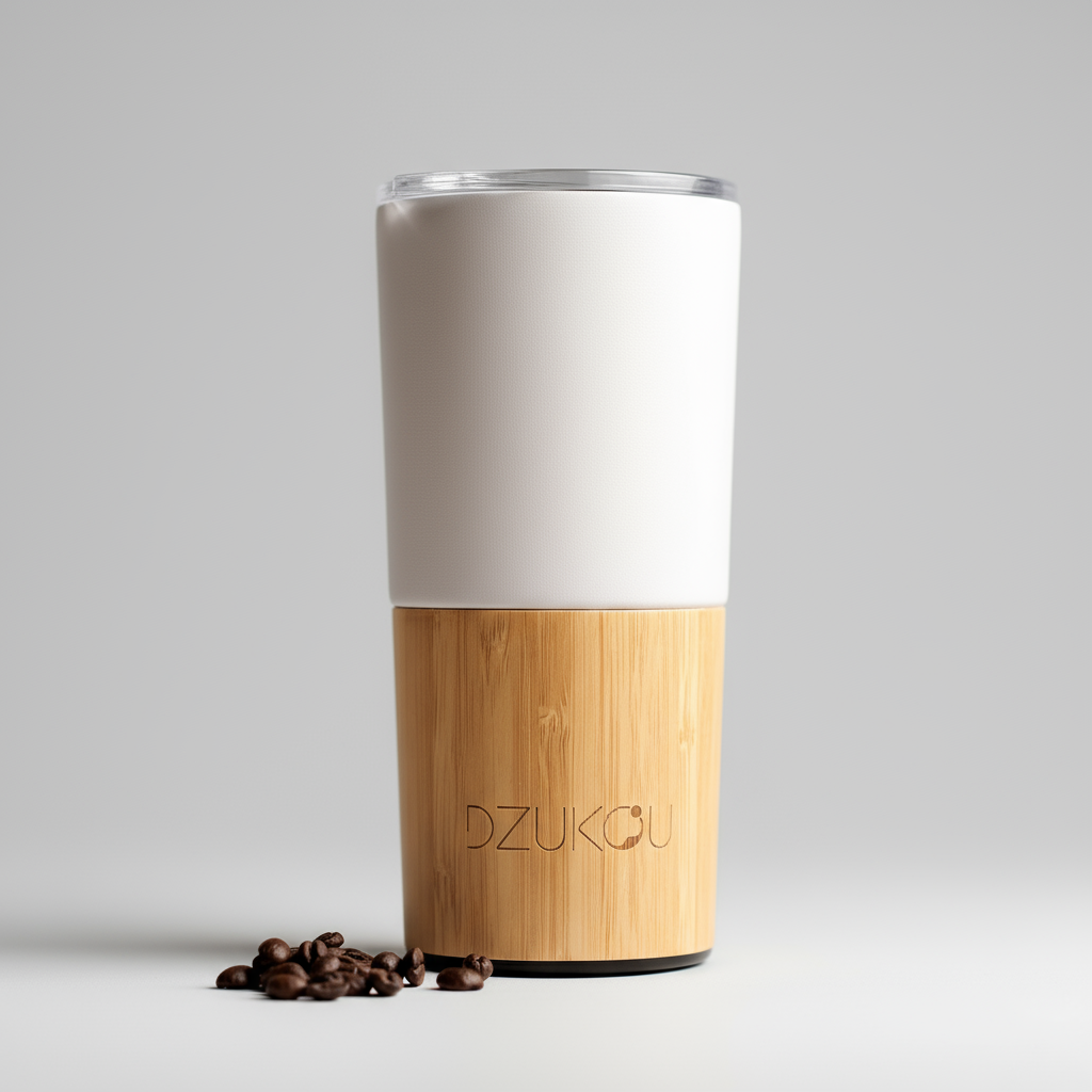 Inca Trail - Bamboo and Stainless Steel Coffee Tumbler (white)