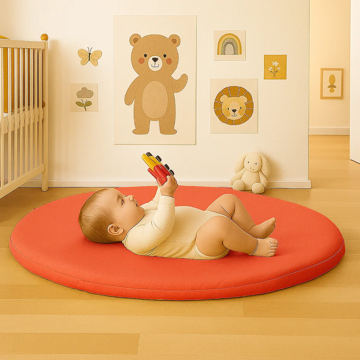 Organic Cotton Activity Mat Havane - Strawberry