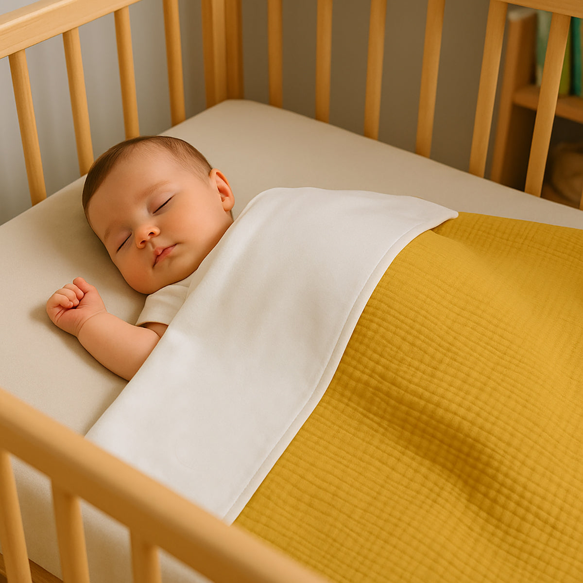 Organic Cotton Fleece Blanket -  Honey