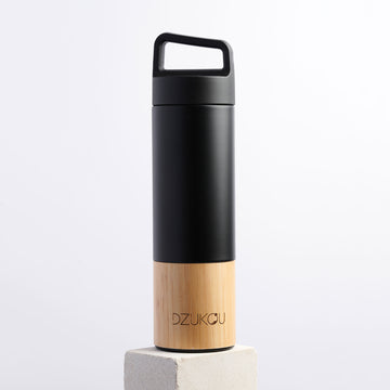 Saint Elias - Bamboo and Stainless Steel Thermos Bottle black