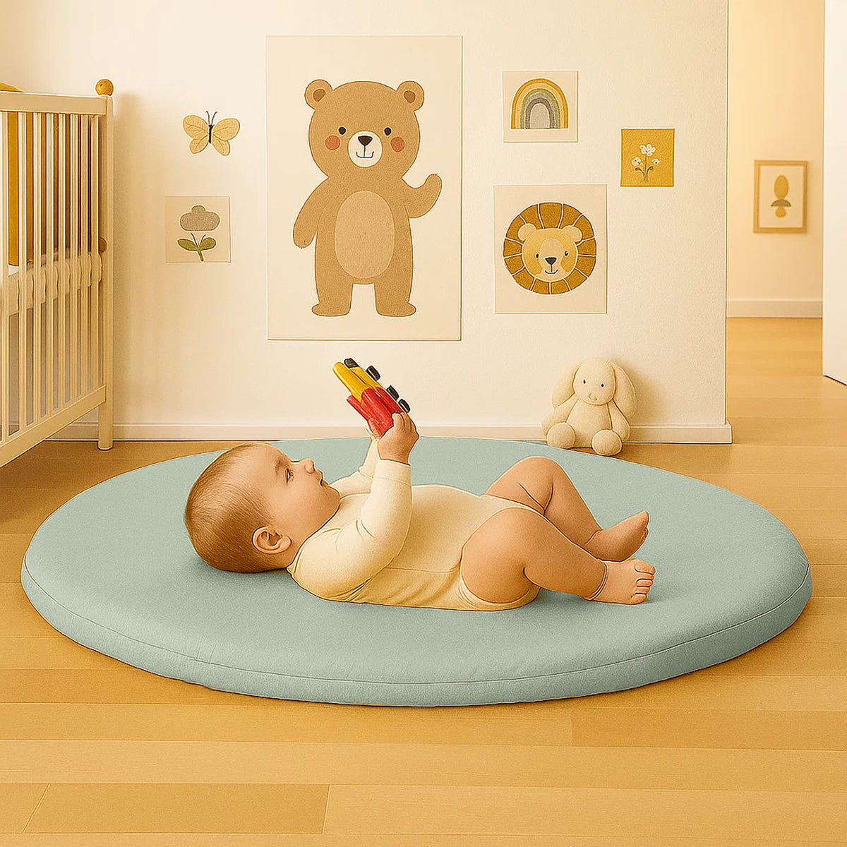 Organic Cotton Activity Mat Havane - Green