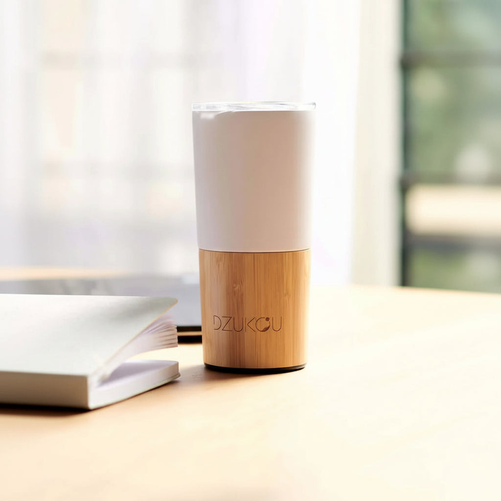 Inca Trail - Bamboo and Stainless Steel Coffee Tumbler (white)
