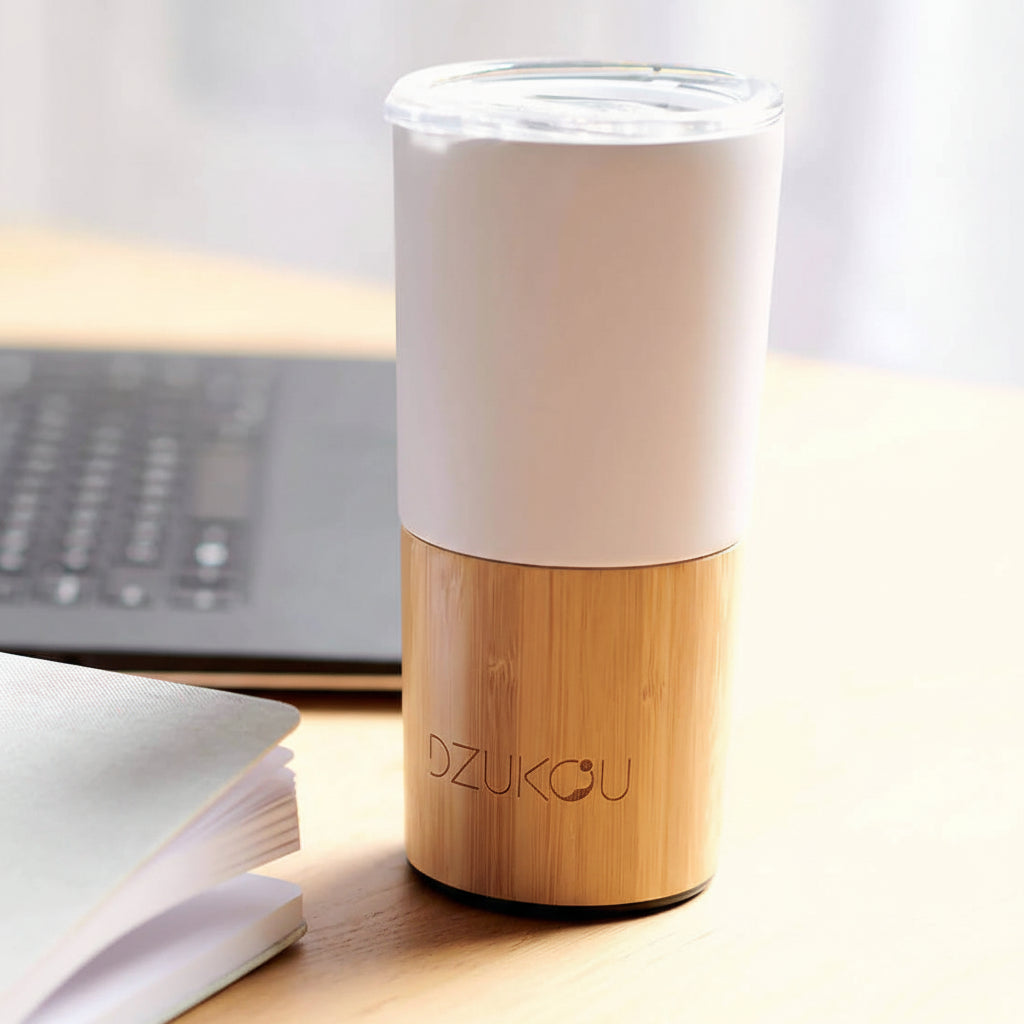 Inca Trail - Bamboo and Stainless Steel Coffee Tumbler (white)
